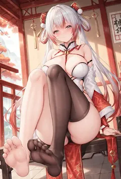 足交修真：遇到小穴不断流出精液的银发白丝萝莉